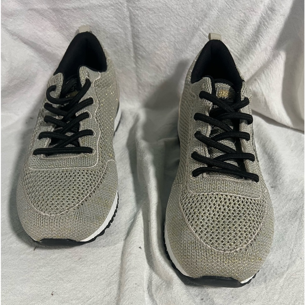 Skechers Sparkly Gold and Black Slip On Sneakers